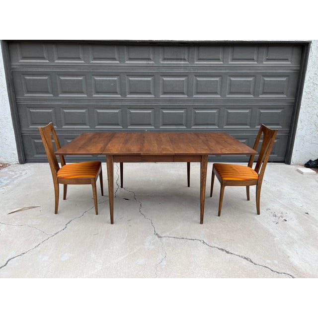 1960s Broyhill Saga Drop Leaf Dining Table With One Leaf and Two