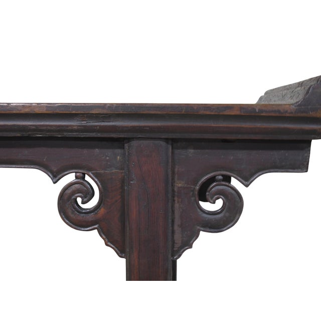Monumental 18th-Century Chinese Elm Altar Table From Shanxi, Circa 1766 For Sale - Image 9 of 14