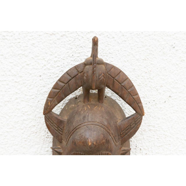Wood Vintage Luba Mask, a Messenger Bird For Sale - Image 7 of 9