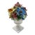 Vintage Italian Capodimonte Style Majolica Lidded Urn With Colorful Roses For Sale