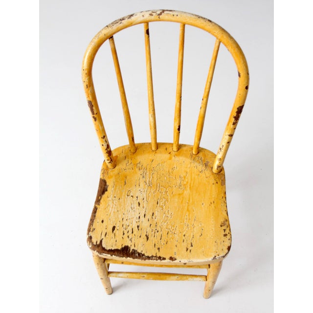 Antique Yellow Painted Windsor Style Chair For Sale - Image 4 of 14