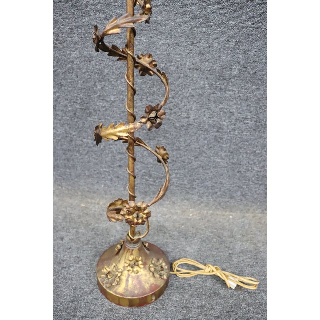 French Tole Gilt Table Lamp For Sale - Image 4 of 8
