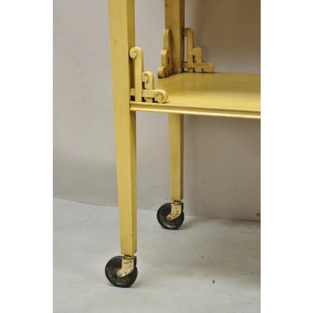 Vintage Chinoiserie Bone Lacquer Oriental James Mont Style Console Table Server For Sale - Image 10 of 11