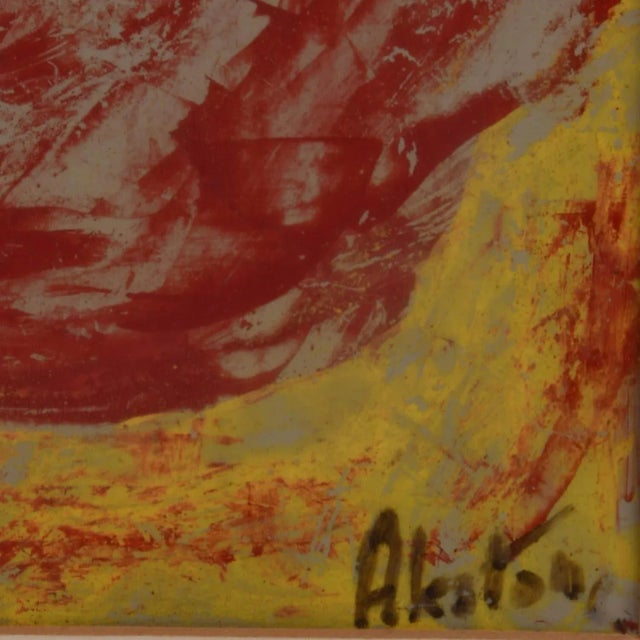 Framed Signed J. Akston "Untitled, 1963" Mix Media Painting For Sale - Image 4 of 13