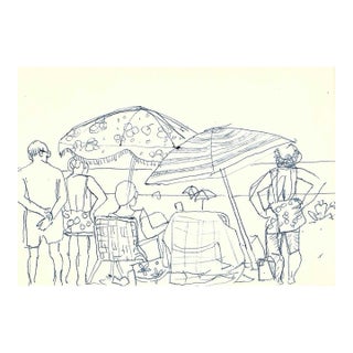 1970s Robert Angeloch Beach Drawing For Sale