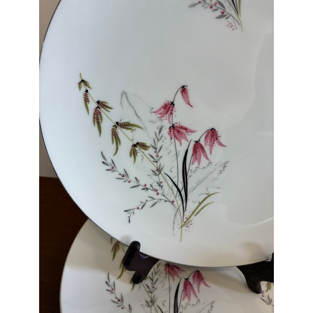Vintage Royal Duchess Mountain Bell Pink Floral Dinner Plates, Set of 2 For Sale - Image 10 of 12
