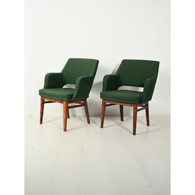 Green Oslosund Armchairs from Kinnarps, 1950s, Set of 2 For Sale - Image 3 of 10