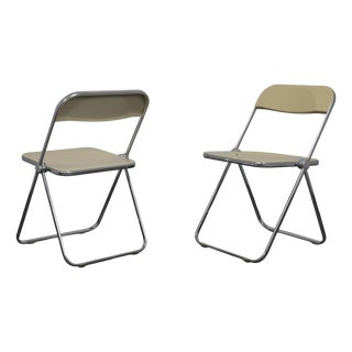 Plia Folding Chairs by Giancarlo Piretti for Castelli, 1970s, Set of 2 For Sale