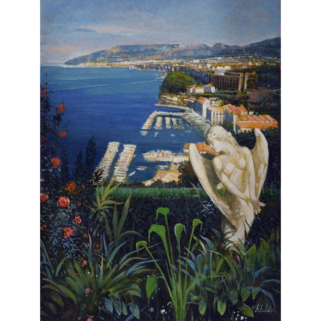 This evocative oil on canvas by Italian artist Alfredo Santini celebrates the luminous beauty of the Gulf of Sorrento...