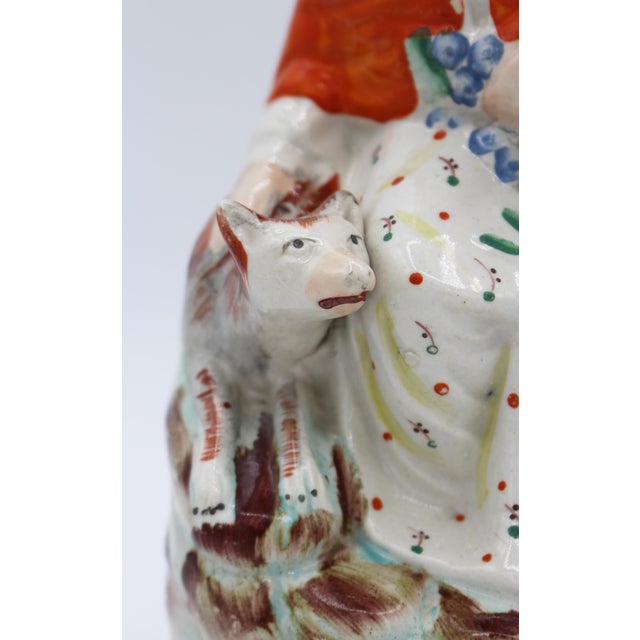 Circa 1860-80 English Staffordshire Little Red Riding Hood Figure For Sale In Raleigh - Image 6 of 7