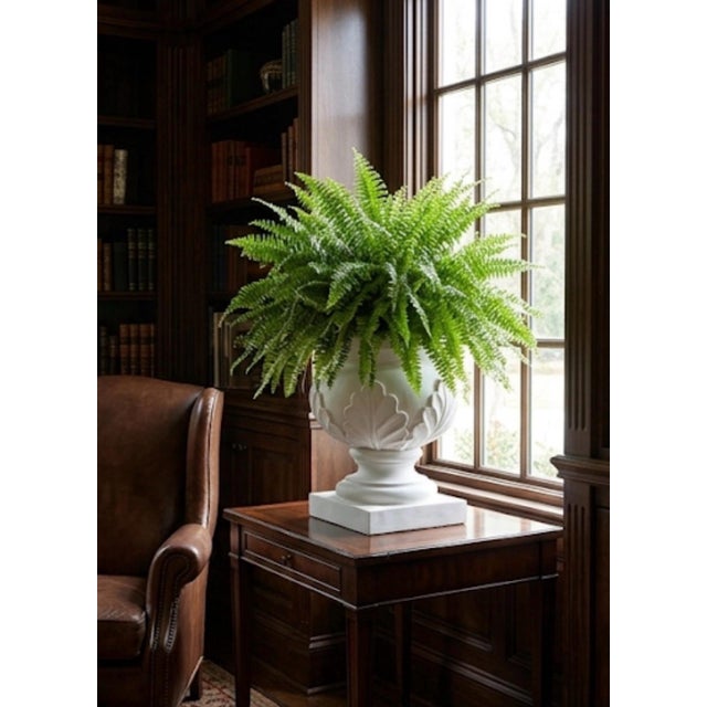 Neoclassical Style Cast Resin Cache Pot With Acanthus Leaf Detail For Sale - Image 9 of 11