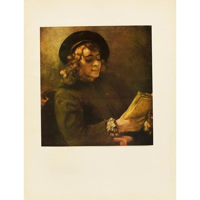 1956 After Rembrandt Van Rijn "A Boy Reading (Titus)", Vintage Full-Color Print For Sale In Dallas - Image 6 of 8