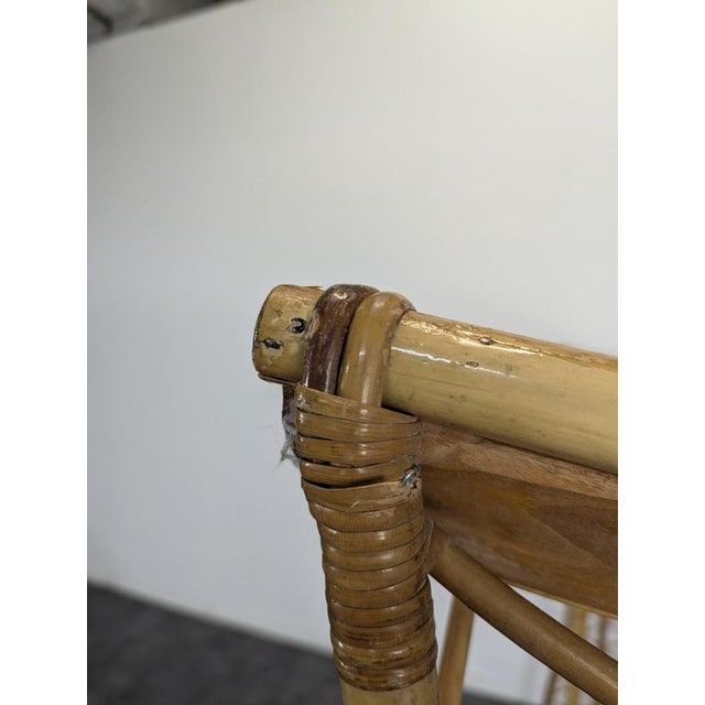 Tan Bamboo and Rattan Bed For Sale - Image 8 of 9