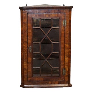 Georgian Corner Hanging Display Cabinet For Sale