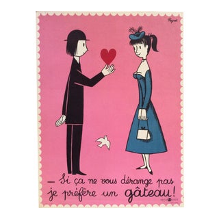 Raymond Peynet Couple of Lovers Original Lithograph For Sale