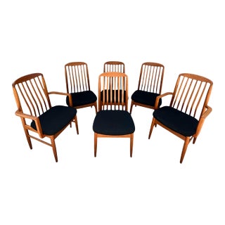 Set of Six Benny Linden Danish Modern Teak Dining Chairs For Sale