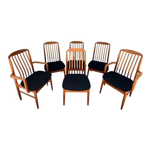Set of Six Benny Linden Danish Modern Teak Dining Chairs For Sale