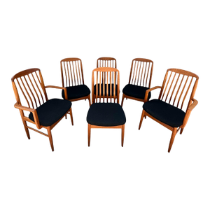 Set of Six Benny Linden Danish Modern Teak Dining Chairs