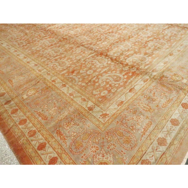 Galerie Shabab Collection Early 20th Century Handmade Turkish Oushak Large Room Size Carpet For Sale In New York - Image 6 of 7