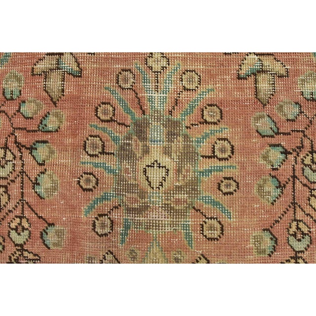 Tabriz Rug 8’1” X 11′ Pink Wool Vintage Distressed Hand-Knotted Carpet For Sale - Image 10 of 15