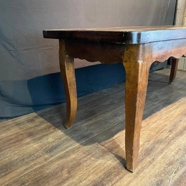 Brown Antique Country French Provincial Farmhouse Dining Table For Sale - Image 8 of 11