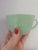 Glass Vintage 1940’s Jadeite Pair “Alice” Floral Green Milk Glass Teacups With Plates! - 4pcs For Sale - Image 7 of 11