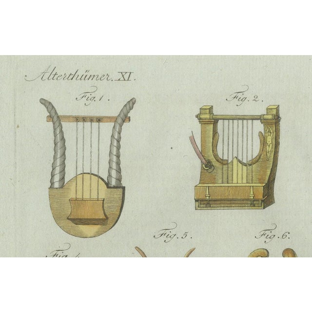 Bertuch, Ancient Greek and Roman Lyres, 1802, Engraving For Sale - Image 9 of 11