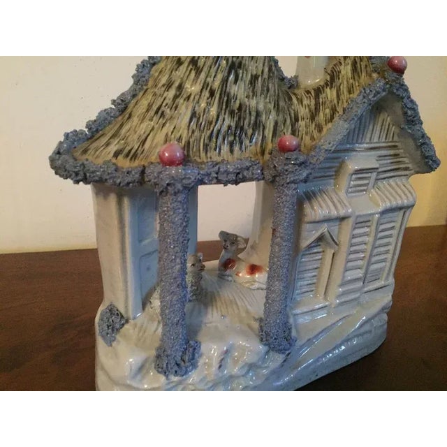 Staffordshire Early 19th Century English Staffordshire Pearlware Pottery Sheep Barn & Cottage For Sale - Image 4 of 11