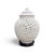 Vintage Hollywood Regency / Chinoiserie style petite ginger jar accent lamp featuring a warm white glazed ceramic body...