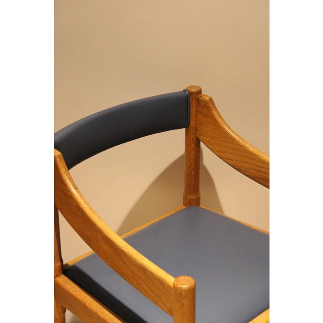 Vintage Postmodern Oak Armchairs | Sculptural Barrel Back Dining Chairs | Pair For Sale - Image 4 of 8