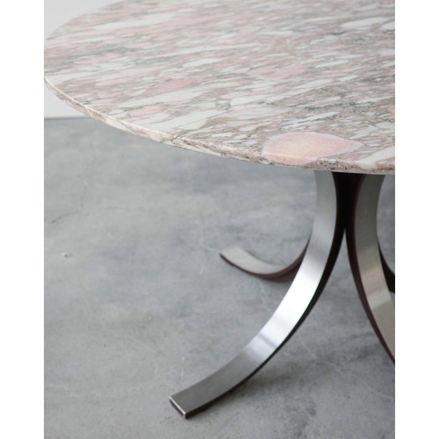1960s Mid-Century Round Model T69 Dining Table in Marble from Tecno, 1960s For Sale - Image 5 of 11