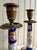 Antique L.P. Paris Sèvres-Style Porcelain & Bronze Hand-Painted Candlesticks -stamped “L.P. Paris” on bottom washer...