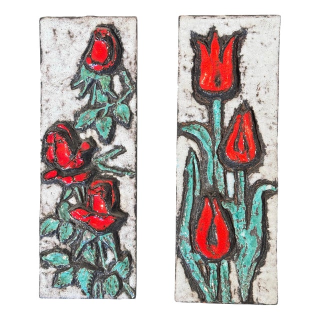 Vintage Wall Plaques from Ruscha Keramik, 1977, Set of 2 For Sale