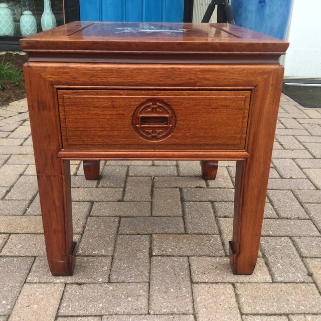 Vintage Side Table With Mother of Pearl Inlay For Sale - Image 4 of 6