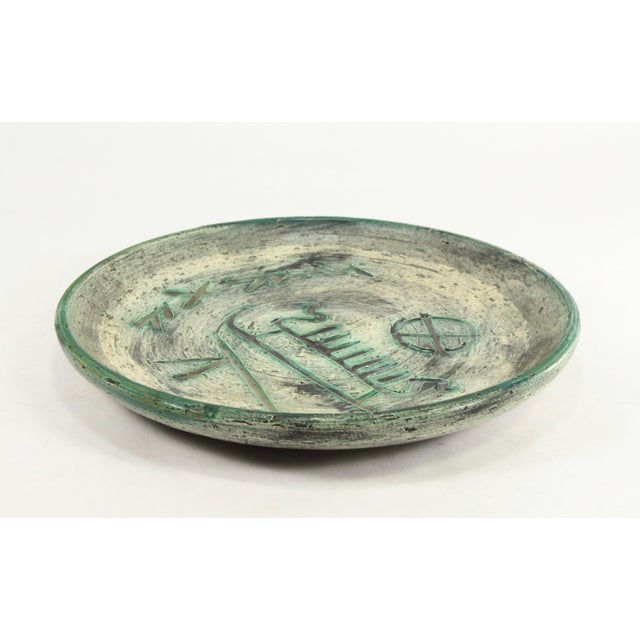 Mid-Century Norwegian Arol Halden Studio Pottery Plate With Viking Ship & Symbols For Sale In Houston - Image 6 of 9