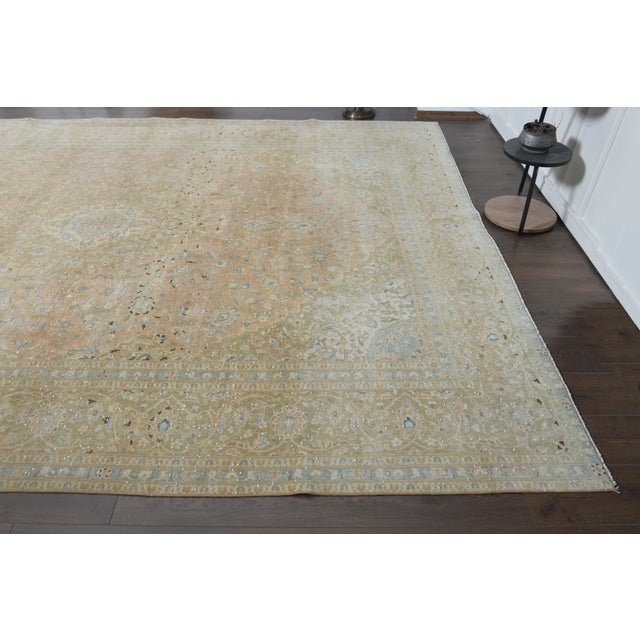 Orange 1970s Vintage Persian Handknotted Wool Orange Oversize Area Rug For Sale - Image 8 of 11