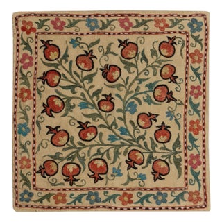 19"x19" 100% Silk Embroidered Cushion Cover. Pomegranate Design Lace Pillow For Sale
