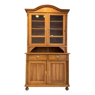 Antique Art Nouveau Kitchen Cabinet in Spruce, 1920s For Sale