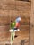 Coastal Vintage Ceramic Glazed Parrot on Brass Perch With Hanging Chain For Sale - Image 3 of 11