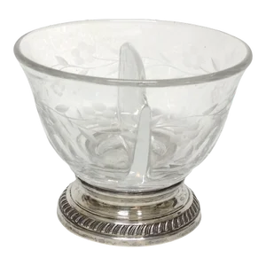 1930s A. H. Heisey Company Sterling Base Divided Condiment Bowl