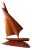 Mid Century Wood Sailboat Sculpture For Sale