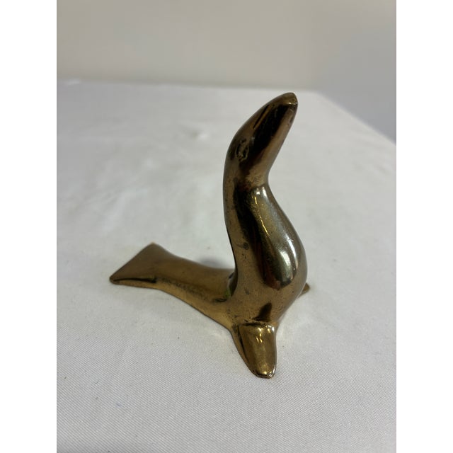 Vintage Solid Brass Seal Figurine For Sale In Oklahoma City - Image 6 of 8