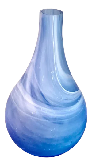 Matt Finish Minimalist Modern Vintage Blue Glass Vase