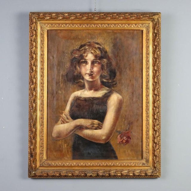 Luigi Conconi, Portrait Composition, Oil Painting on Canvas, Framed For Sale - Image 12 of 12