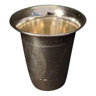 Vintage Esco Sterling Silver Kiddush Cup Beaker Engraved Jewish Judaica For Sale