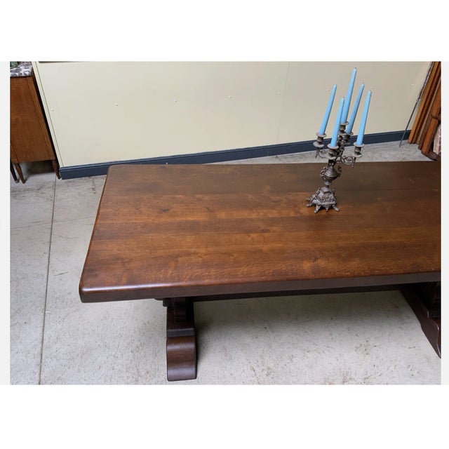 Antique Imposing Monastery Table, 1940 For Sale - Image 3 of 12