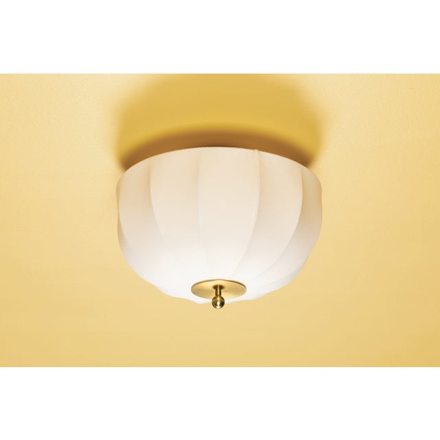 2020s Mitzi Meshelle 13.5 in. 1 Light Flush Mount in Aged Brass Finish For Sale - Image 5 of 8