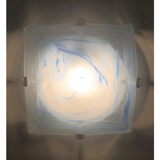Glass 1960s Blue Square Murano Flush Mount For Sale - Image 7 of 8