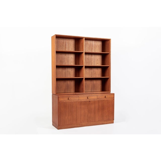 Large Mid Century Swedish Teak Wood Bookshelf Wall Unit by Bodafors For Sale - Image 11 of 17