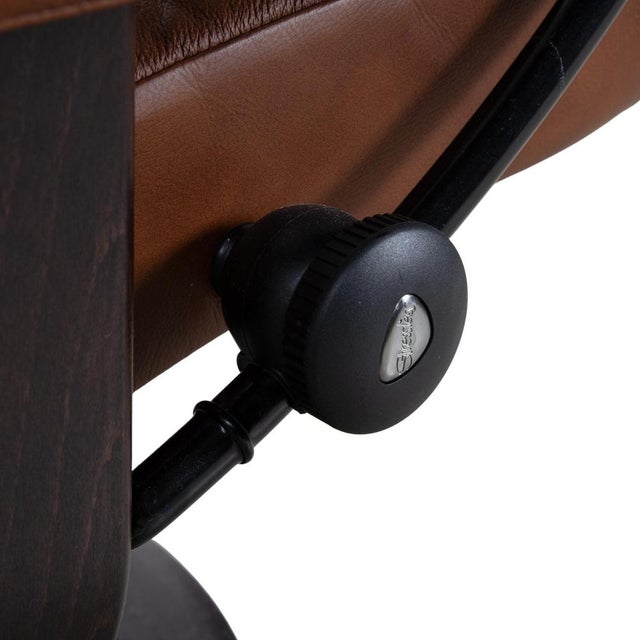 Set of Consul Armchair and Ottoman in Cognac Leather from Stressless For Sale - Image 9 of 18